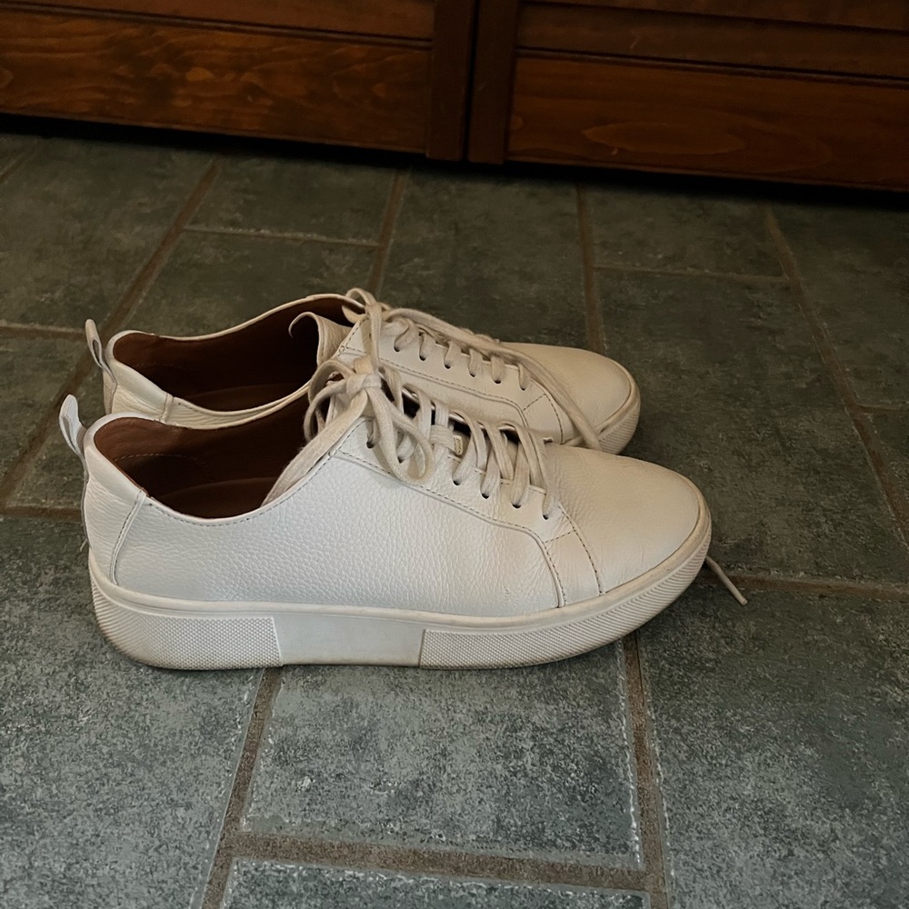Women's White Leather Sneakers